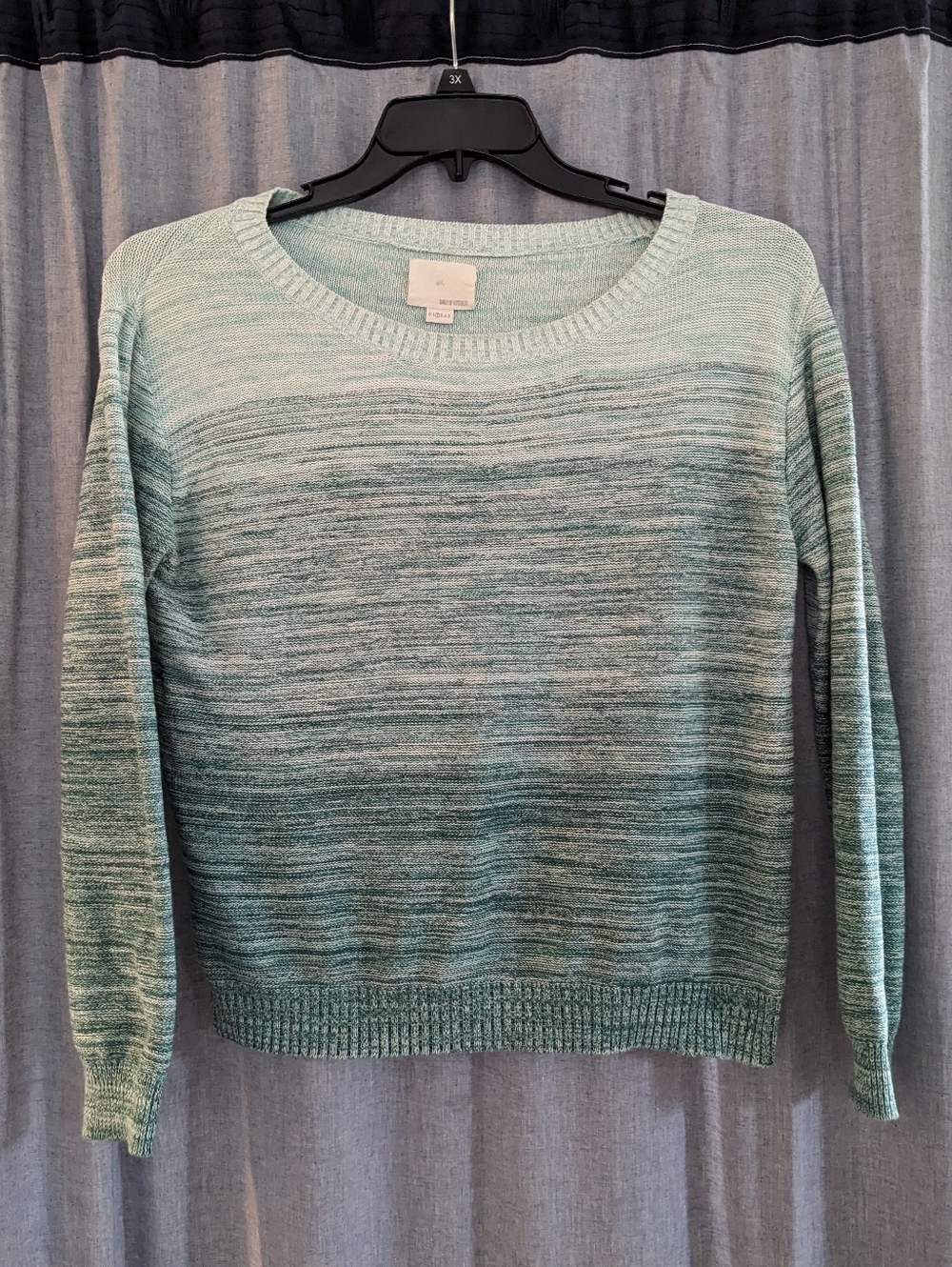 Girl. Band Of Outsiders Womens Sweater Size 2 Green Tight Knit Striped Cotton